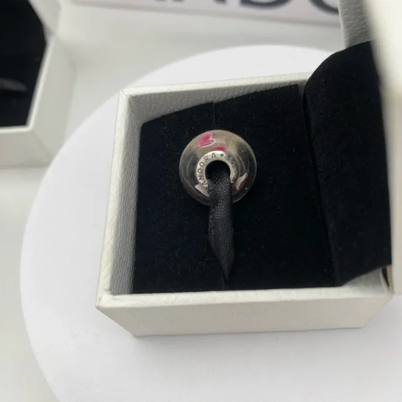 Authentic Pandora Double heart Murano charm - Picture 3 of 5